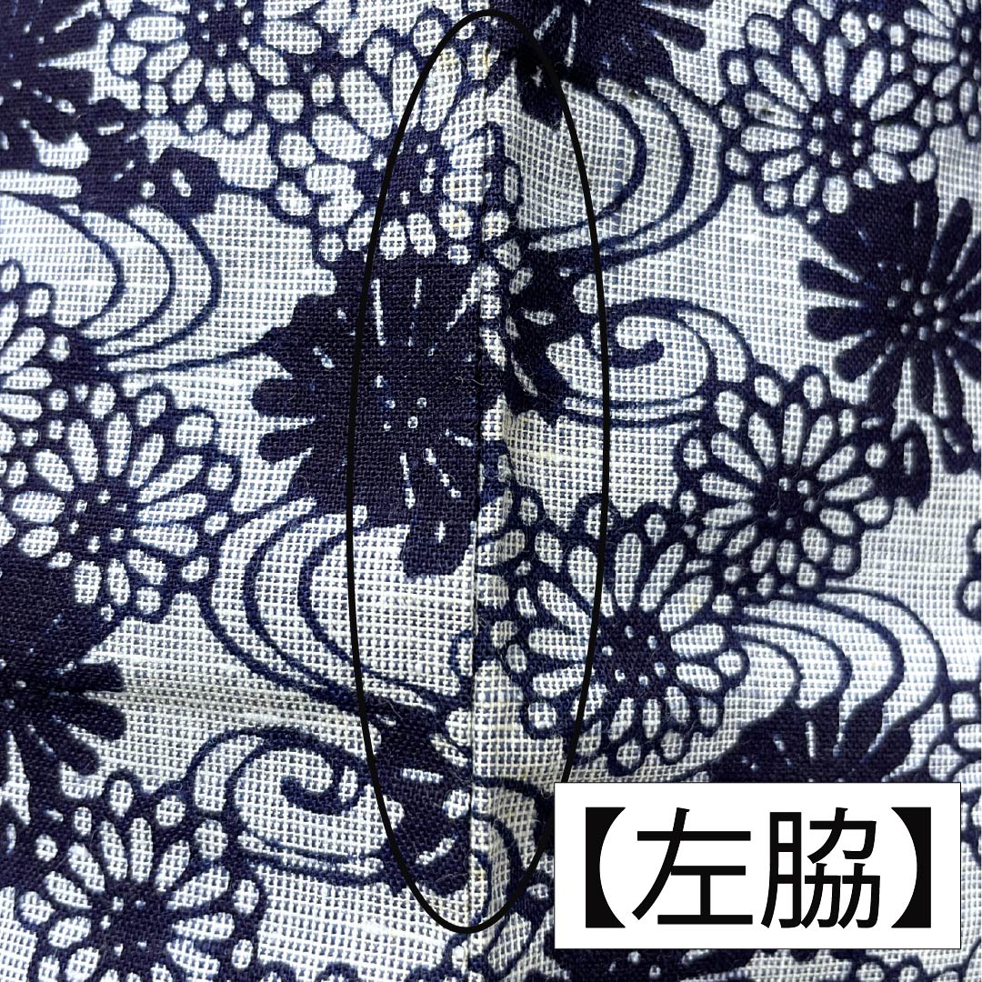 浴衣 木綿 身丈154cm 裄丈62cm Bランク 単衣 グレー系 水銀色（すいぎんいろ） 菊 流水 1118005914222