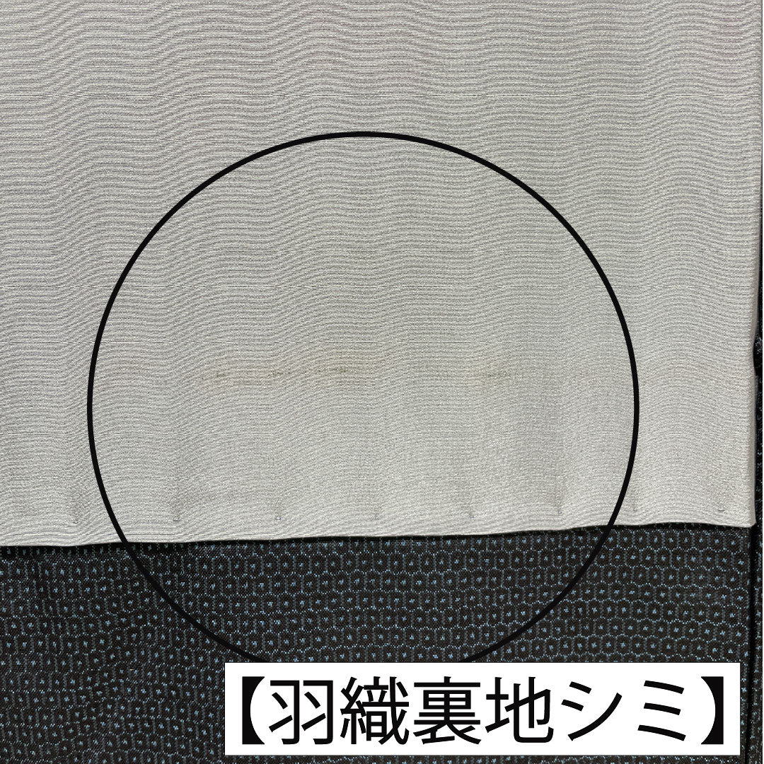 男物 正絹 Sランク 身丈139cm 裄丈66.5cm 大島紬 100亀甲 袷 紺系 1119001752318