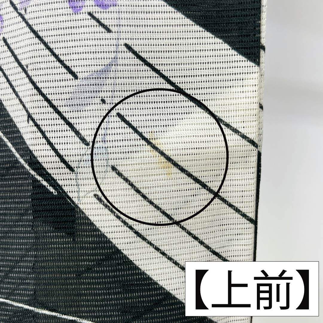 夏物 ポリエステル 小紋 Bランク 身丈159.5cm 裄丈65cm 花柄 洗える着物 絽 黒系 1132005144310