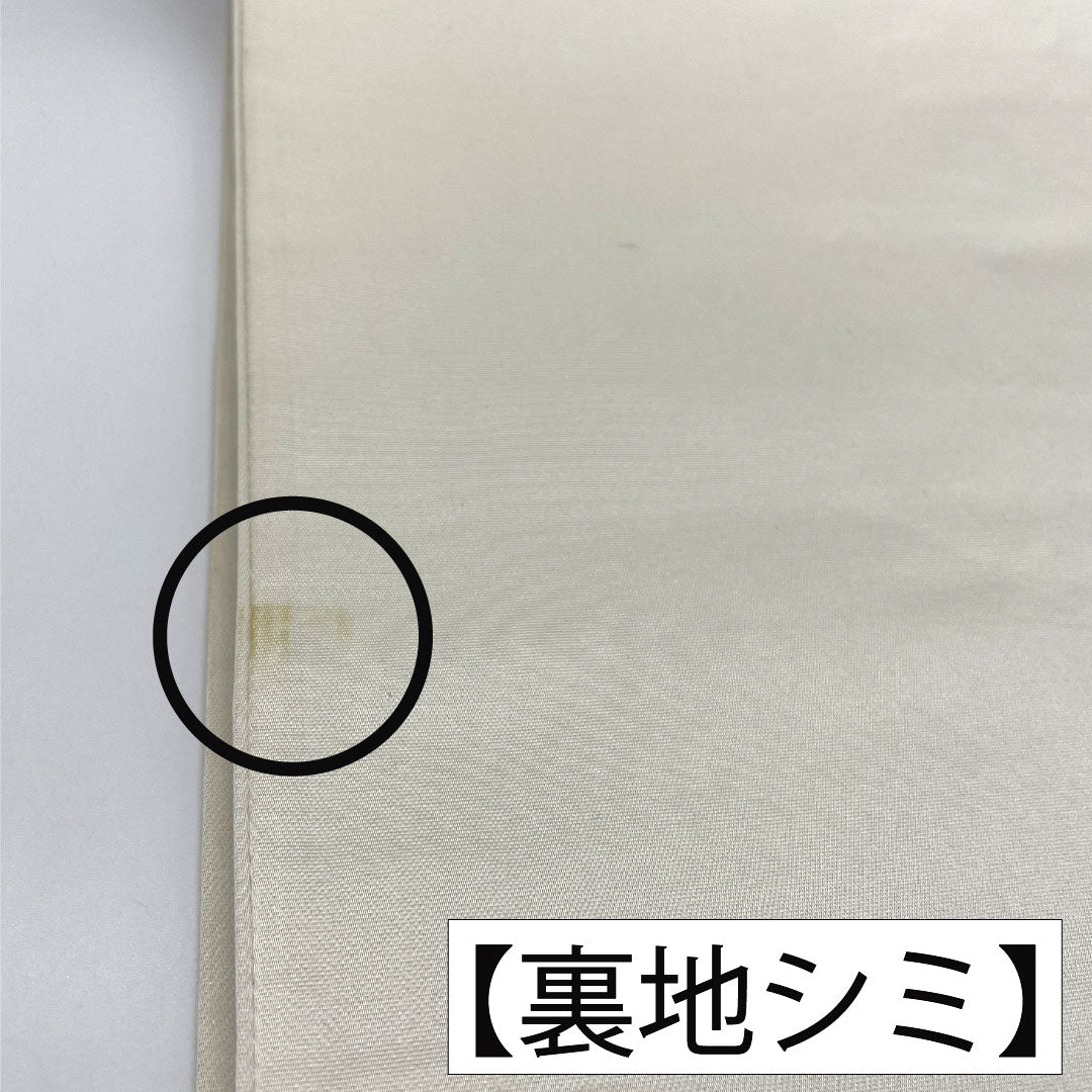 袋帯 正絹 Bランク 白銅色（はくどういろ） 西陣織 波涛鴛鴦 鶴 帯丈424cm 六通 フォーマル グレー系 1123016084322