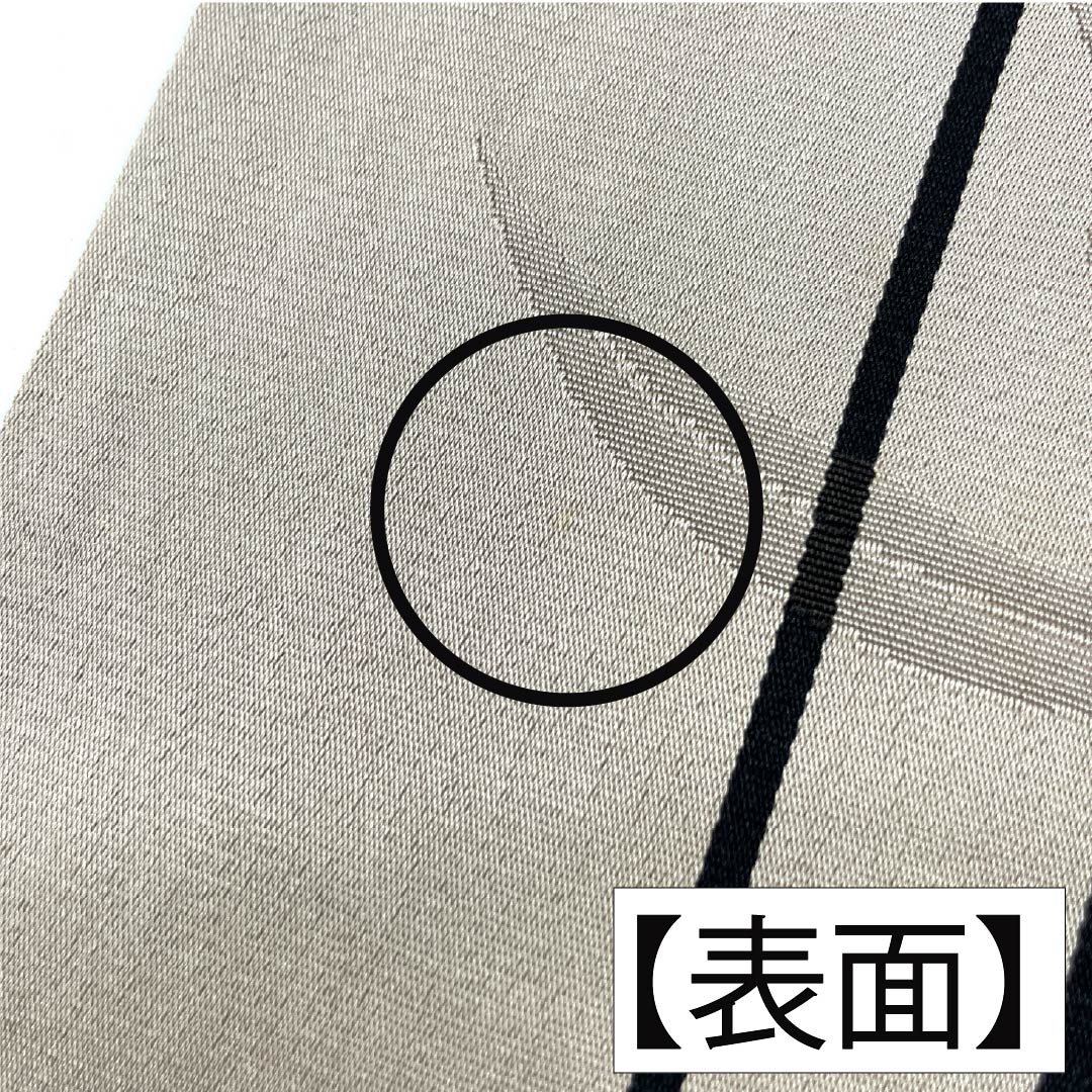 半幅帯 ポリエステル Bランク 絹鼠色（きぬねずいろ） 縞 カサブランカ 花 広幅 帯丈358cm グレー系 1125003294322