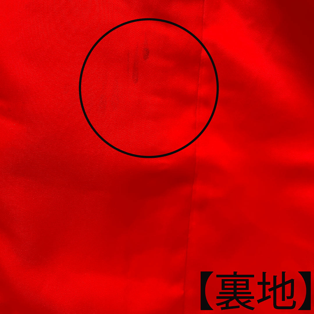 色打掛 正絹 身丈191cm 裄丈65cm  唐織 金彩加工 鶴 Bランク 袷 白系 1110000664911