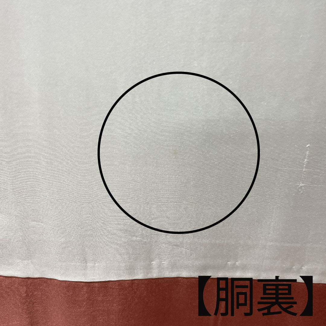 小紋 身丈158.5cm 裄丈64cm 袷  苦色 草花模様  正絹 Aランク 茶系 1115002723314