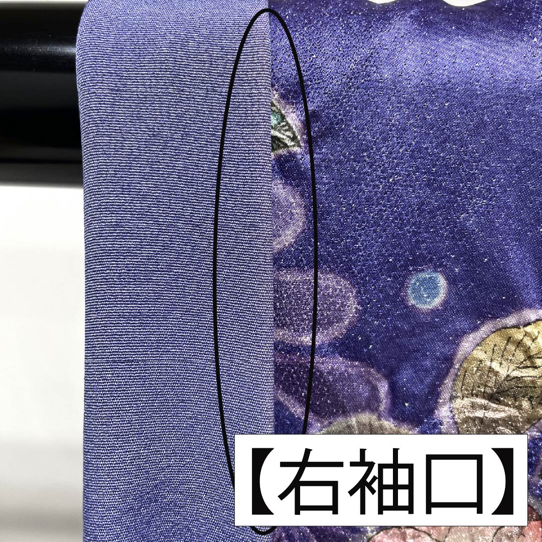 振袖 正絹 Bランク 身丈164cm 裄丈64.5cm 袷 竜胆色（りんどういろ） 京友禅 辻ヶ花 銀通し 絞り ソフトガード加工 紫系 1113002134420