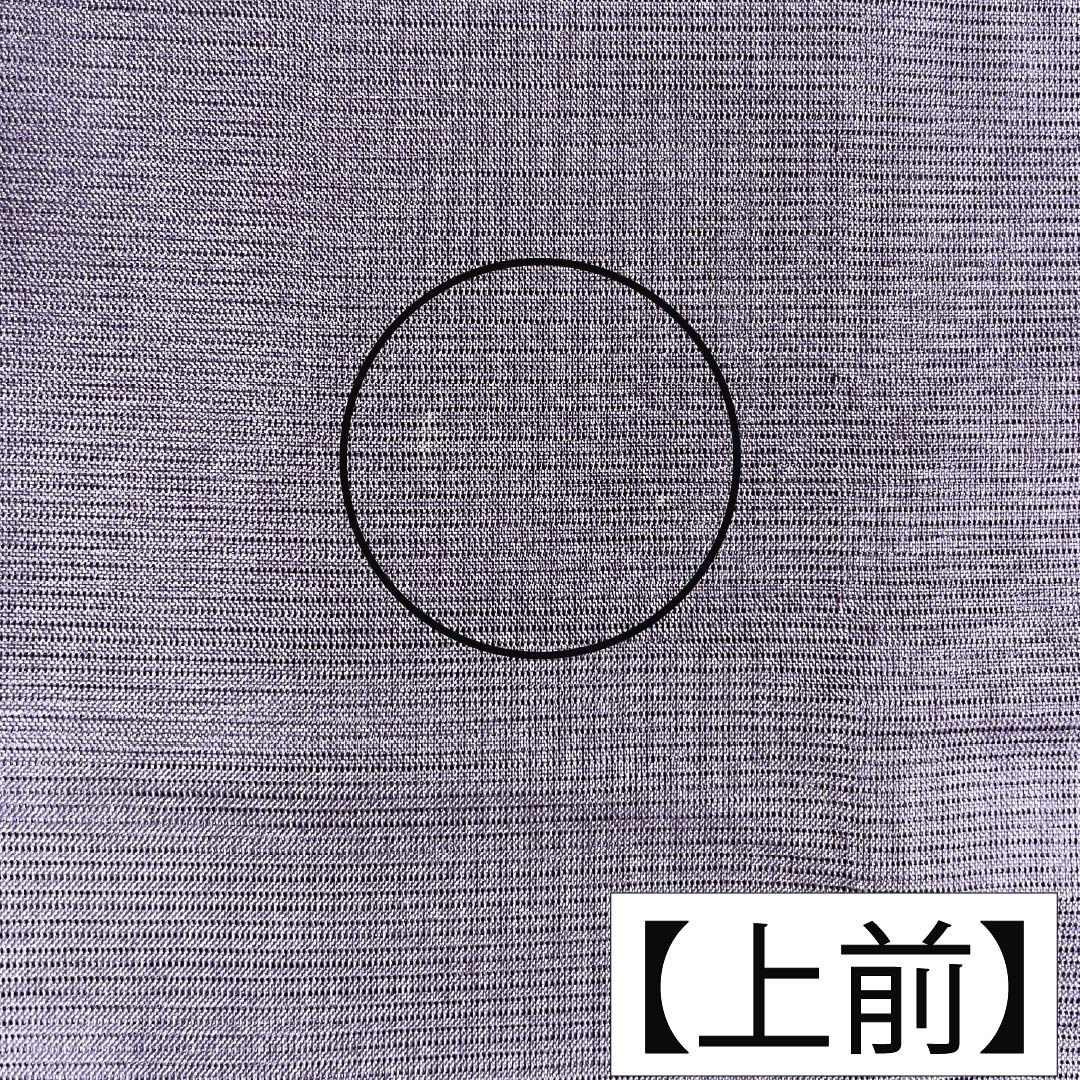 夏物 ポリエステル 色無地 Bランク 身丈152.5cm 裄丈62cm 褐色（かちいろ） 素無地 洗える着物 絽 紫系 1132005514220