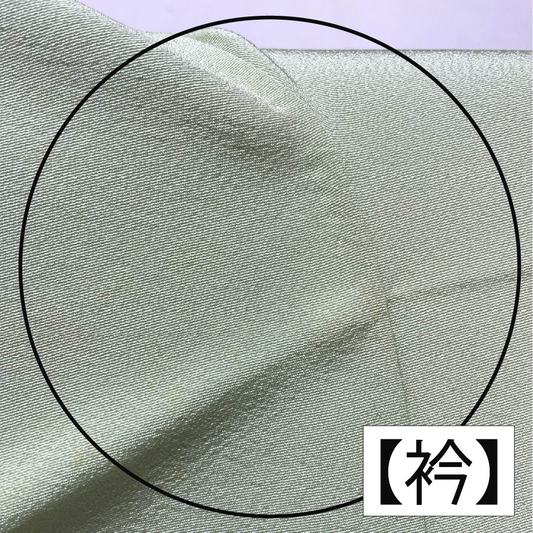 訪問着 正絹 Bランク 袷 身丈165cm 裄丈65.5cm 薄緑色（うすみどりいろ） 花 作家物 周市 しつけ糸付き 緑系 1112006974519