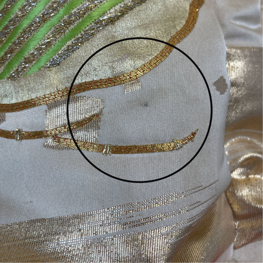 色打掛 身丈184cm  千總 大丸 千歳契松文 金駒刺繡 正絹 Bランク 袷 クリーム系 1110000604915