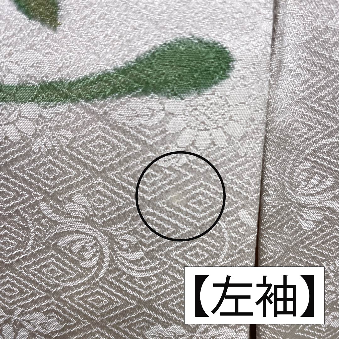 訪問着 正絹 Bランク 袷 身丈160cm 裄丈63cm 蒼白色（そうはくしょく） 半衿付き いろは歌 三越 作家物 ピンク系 1112006954413