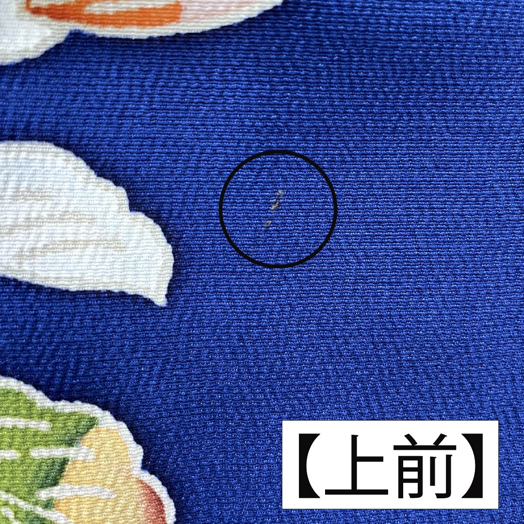 訪問着 正絹 Bランク 袷 身丈158cm 裄丈63.5cm 紺瑠璃色（こんるりいろ） 京紅型 吉祥文様 松竹梅 菖蒲 鳥 青系 1112007284317