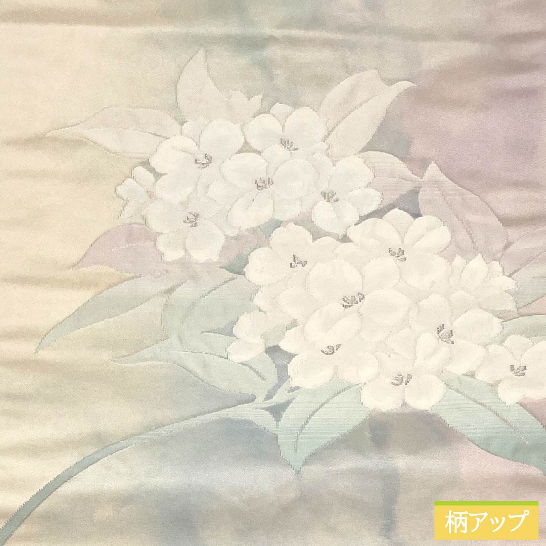 名古屋帯 正絹 Aランク ハナミズキ ふくれ織 帯丈352cm ポイント柄 カジュアル グラデーション系 1124010113399 名古屋仕立て