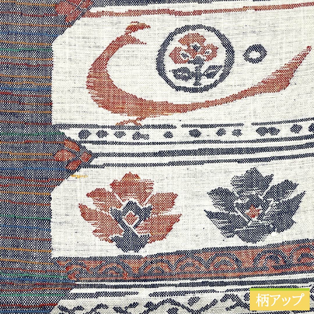 名古屋帯 正絹 Sランク 岡文織物 西陣織 抽象模様 証紙番号172 帯丈352cm 六通 カジュアル 白系 1124010182311 名古屋仕立て