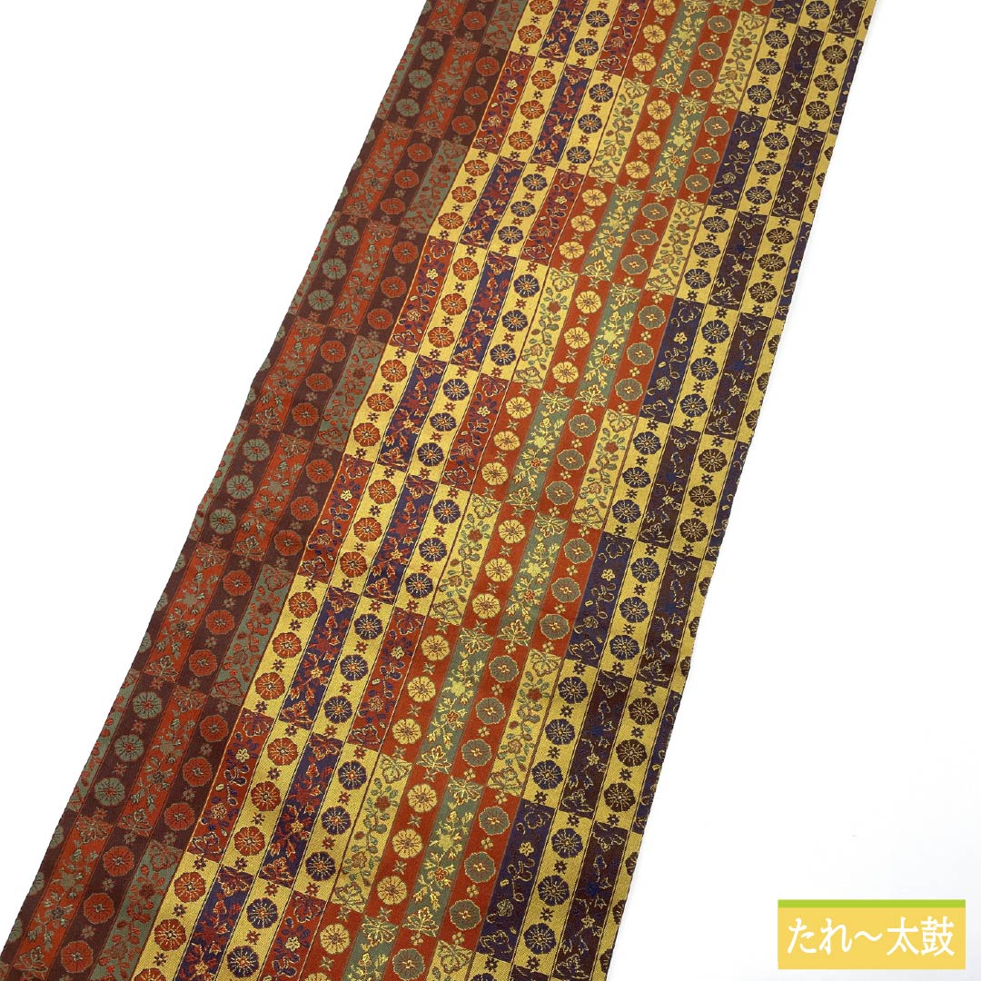 名古屋帯 正絹 Sランク 正倉院文様 紹巴織 帯丈355cm 全通 カジュアル グラデーション系 1124010102399 名古屋仕立て