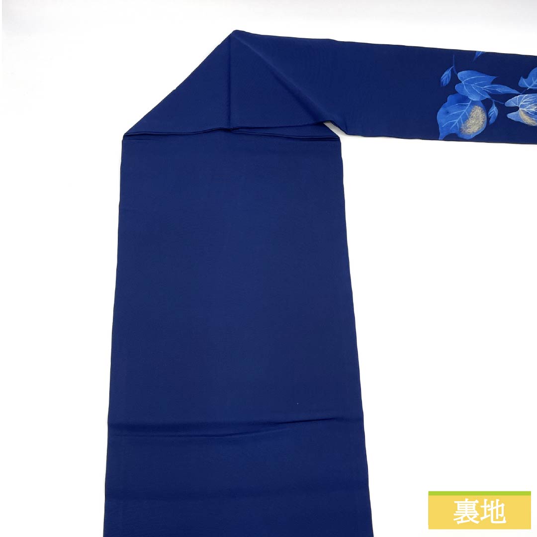 名古屋帯 正絹 Sランク 紺桔梗色（こんききょういろ） 染め帯 蔦 帯丈340cm ポイント柄 カジュアル 紺系 1124009842318 名古屋仕立て