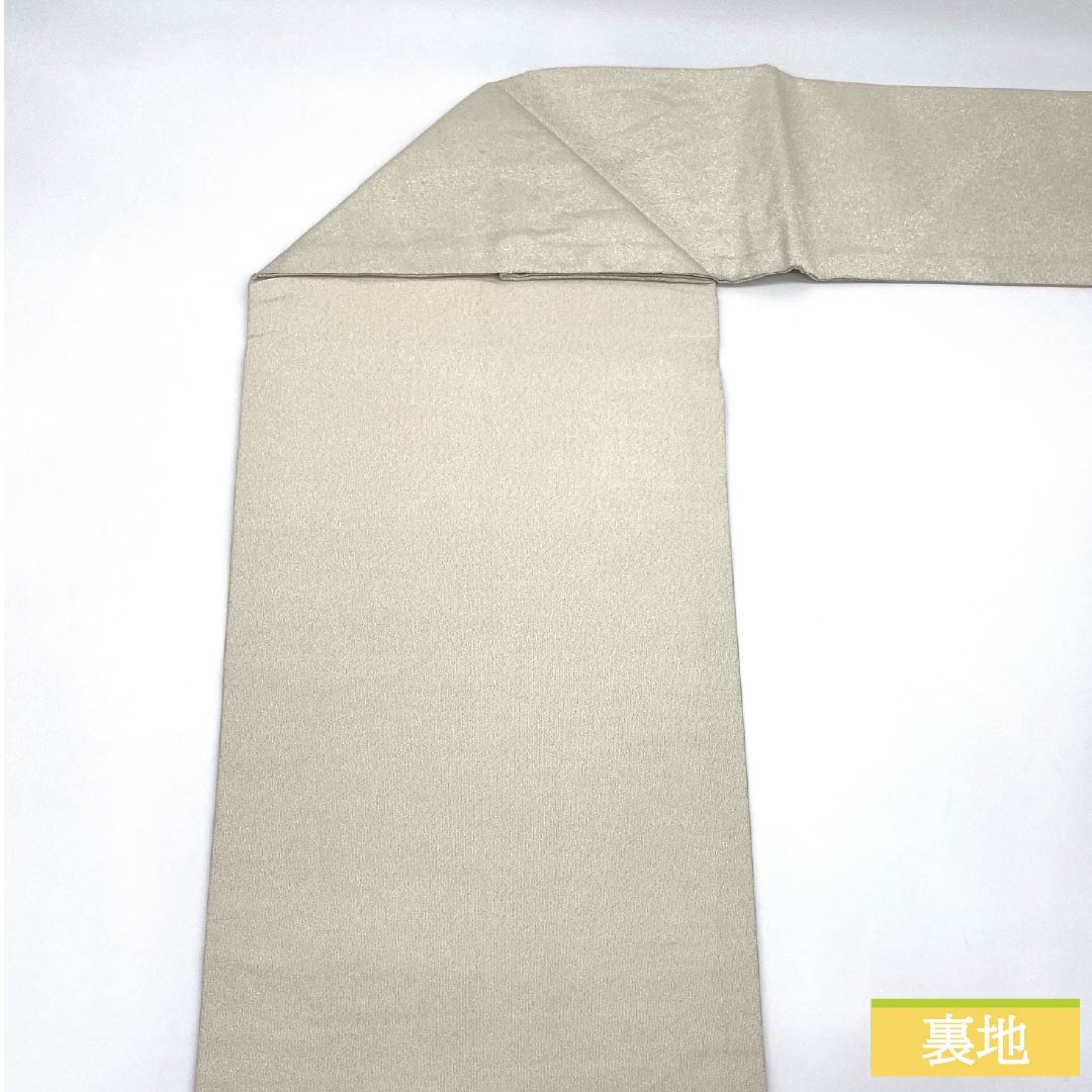 名古屋帯 正絹 Aランク 貝桶 綴れ織 刺繍 帯丈371cm ポイント柄 セミフォーマル 銀系 1124010293322 名古屋仕立て