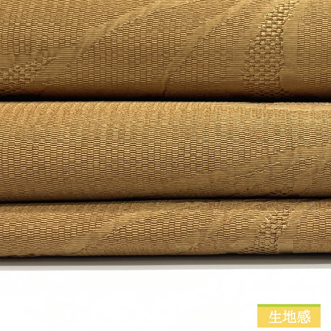 名古屋帯 正絹 Sランク 山吹鼠色（やまぶきねずいろ） 西陣織 唐花模様 帯丈364cm 全通 カジュアル 茶系 1124010012314 名古屋仕立て