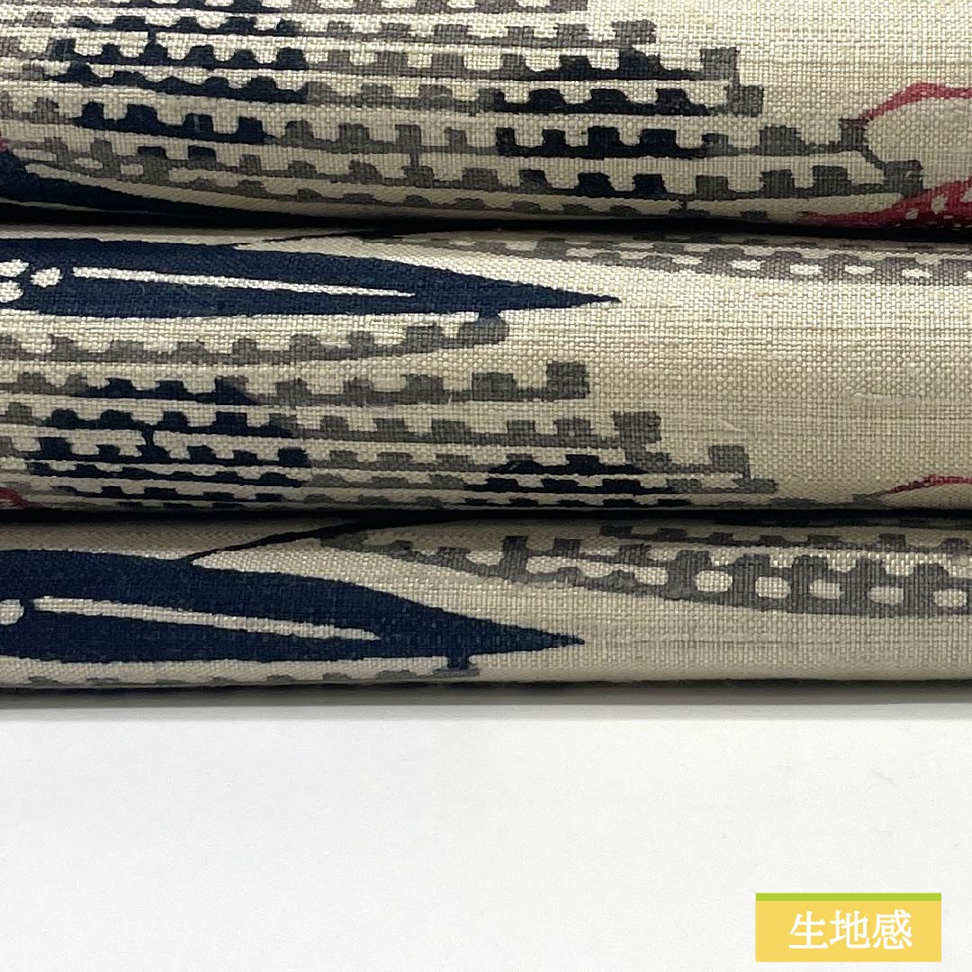 名古屋帯 正絹 Bランク 生成り色（きなりいろ） 京紅型 紬地 染め帯 帯丈373cm 六通 カジュアル クリーム系 1124009874315 名古屋仕立て