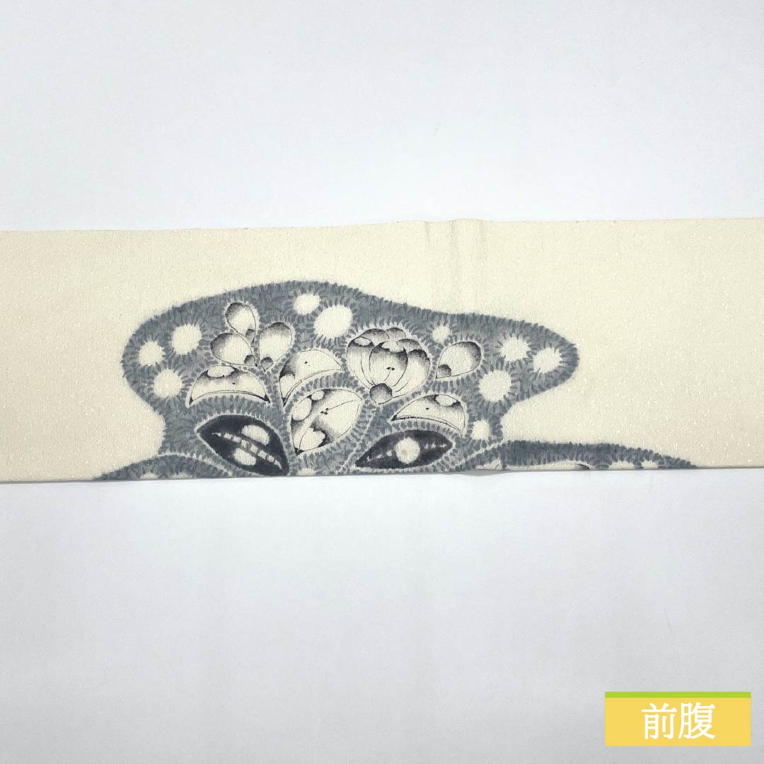 名古屋帯 正絹 Aランク 辻ヶ花 染め帯 作家物 帯丈388cm ポイント柄 カジュアル クリーム系 1124010353415 名古屋仕立て