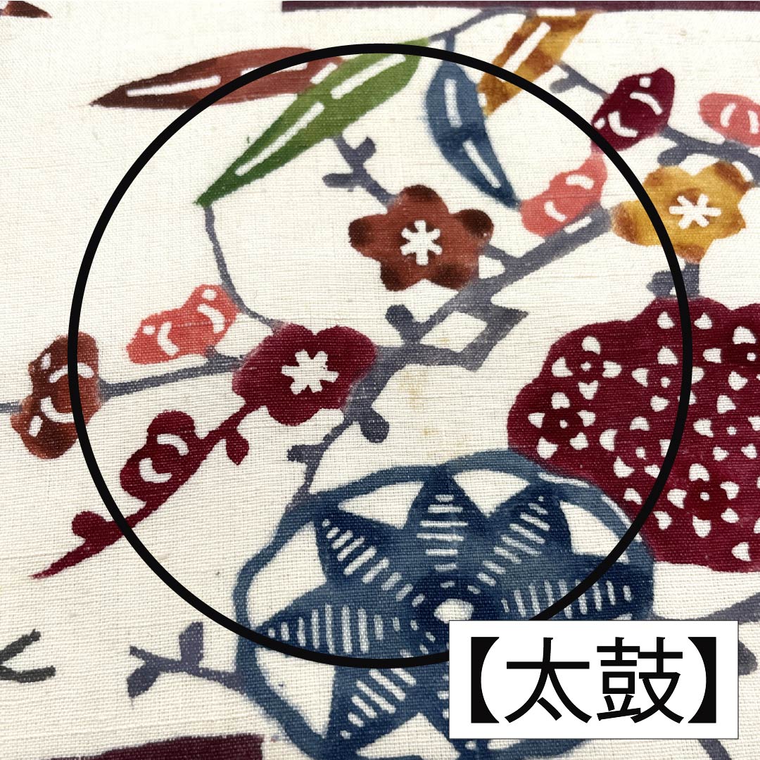 名古屋帯 正絹 Bランク 京紅型 紬地 染め帯 琉球模様 帯丈375cm 六通 カジュアル 白系 1124009854311 名古屋仕立て