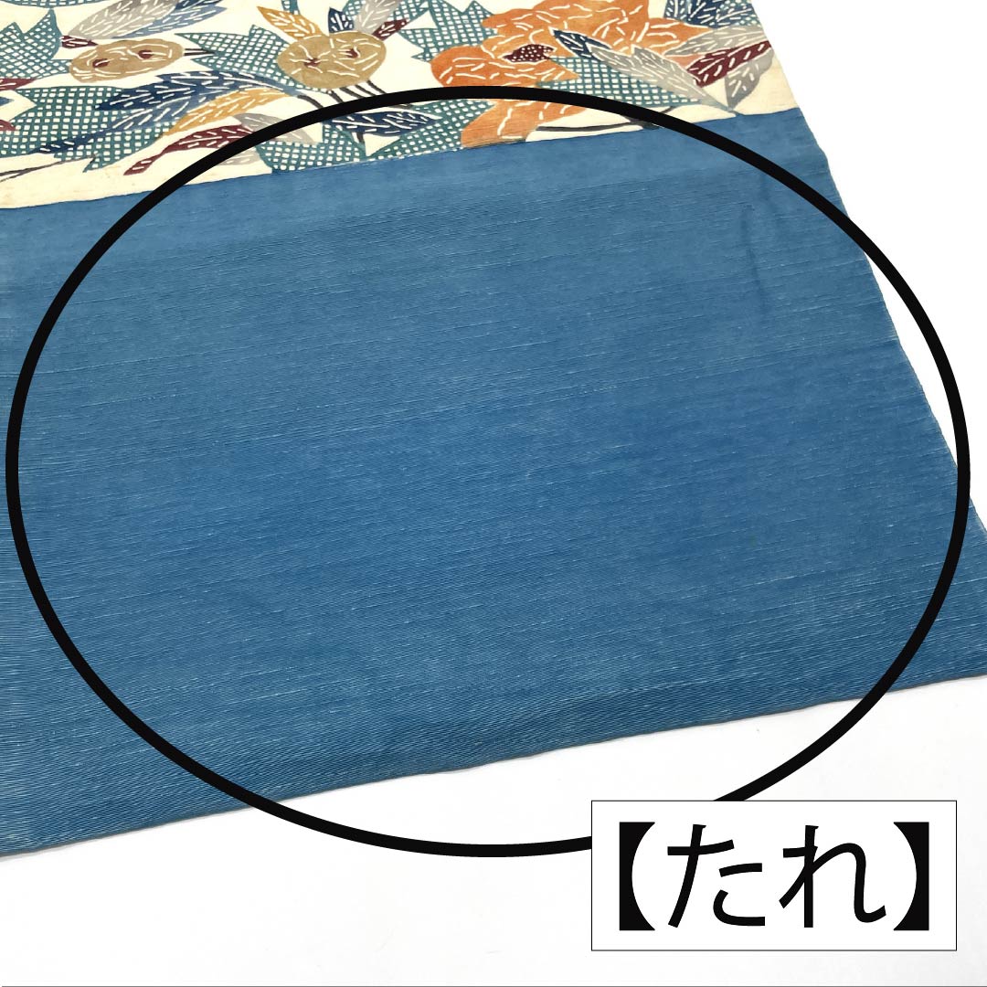 名古屋帯 正絹 Bランク 乳白色（にゅうはくしょく） 京紅型 染め帯 草花模様 帯丈349cm 六通 カジュアル クリーム系 1124009934315 名古屋仕立て