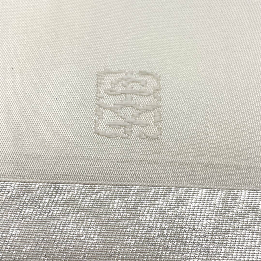 Nagoya Obi, Pure Silk, S-Rank, Braided Pattern, Nishijin Weave, Dried Foil, Length 358cm, Six-Ply, Casual, Silver, 1124010142322, Nagoya Style