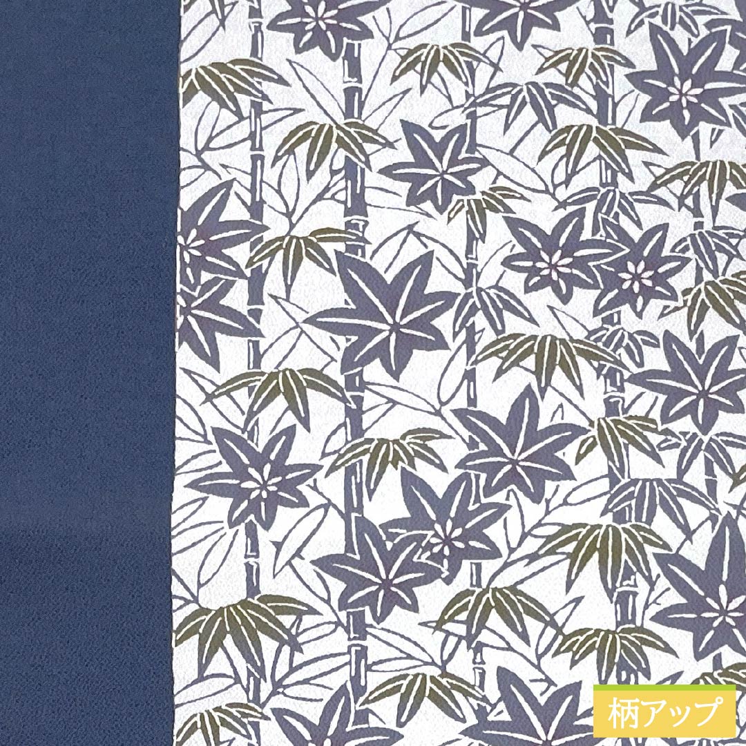 （京袋帯）名古屋帯 正絹 Aランク 鋼色（はがねいろ） 型染 越後型染 竹 帯丈388cm ポイント柄 カジュアル グレー系 1124011173422 開き仕立て