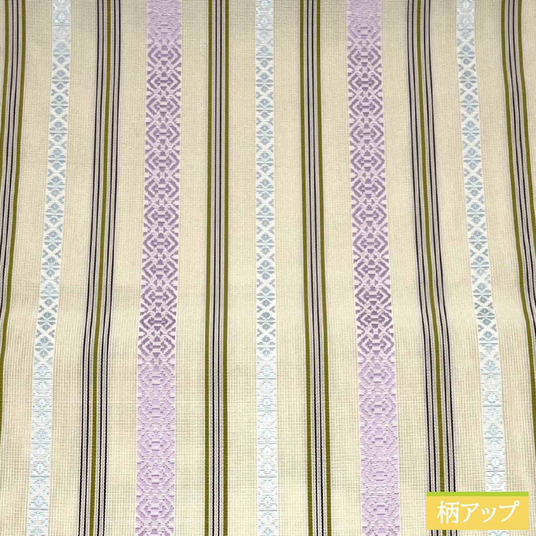 （新品）名古屋帯 正絹 NEWランク 松葉仕立て 練色（ねりいろ） 本場筑前博多織 八寸なごや帯 献上柄 帯丈373cm 全通 カジュアル ベージュ系 1124014151325
