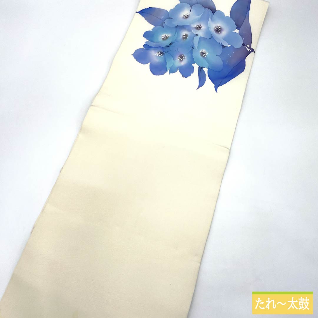 名古屋帯 正絹 Bランク 乳白色（にゅうはくしょく） 染め帯 塩瀬 洋花柄 帯丈357cm ポイント柄 セミフォーマル 白系 1124011533311 名古屋仕立て