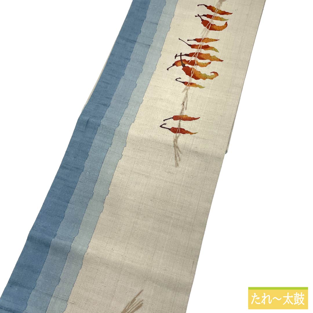 リサイクル着物】名古屋帯 正絹 Aランク 名古屋仕立て 絹鼠色（きぬね