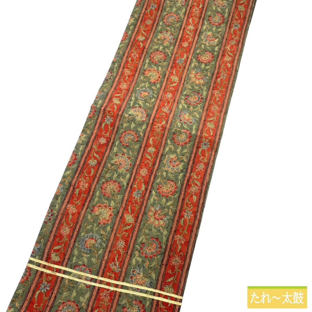 帯　正絹 祭帯｜半纏帯】正絹平ぐけ帯・献上柄「ブルー｜御納戸」祭用品専門店