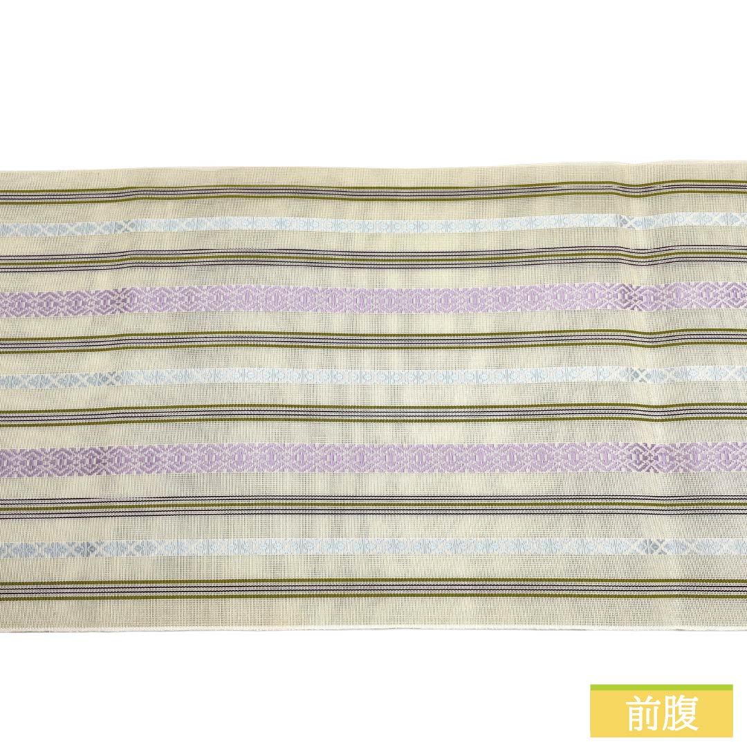 （新品）名古屋帯 正絹 NEWランク 松葉仕立て 練色（ねりいろ） 本場筑前博多織 八寸なごや帯 献上柄 帯丈370cm 全通 カジュアル ベージュ系 1124014191325