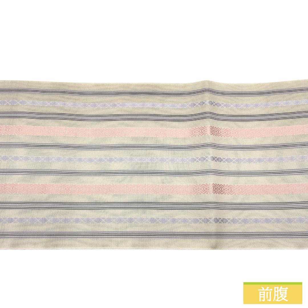 （新品）名古屋帯 正絹 NEWランク 松葉仕立て 練色（ねりいろ） 本場筑前博多織 八寸なごや帯 献上柄 帯丈361cm 全通 カジュアル ベージュ系 1124014201325