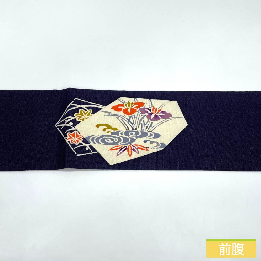 「縁」ちりめん地 花咲かじいさん 刺繍 なごや帯 正絹 Ｓ５５５ 縁」ちりめん地 花咲かじいさん 刺繍 なごや帯 正絹 S555の通販 by