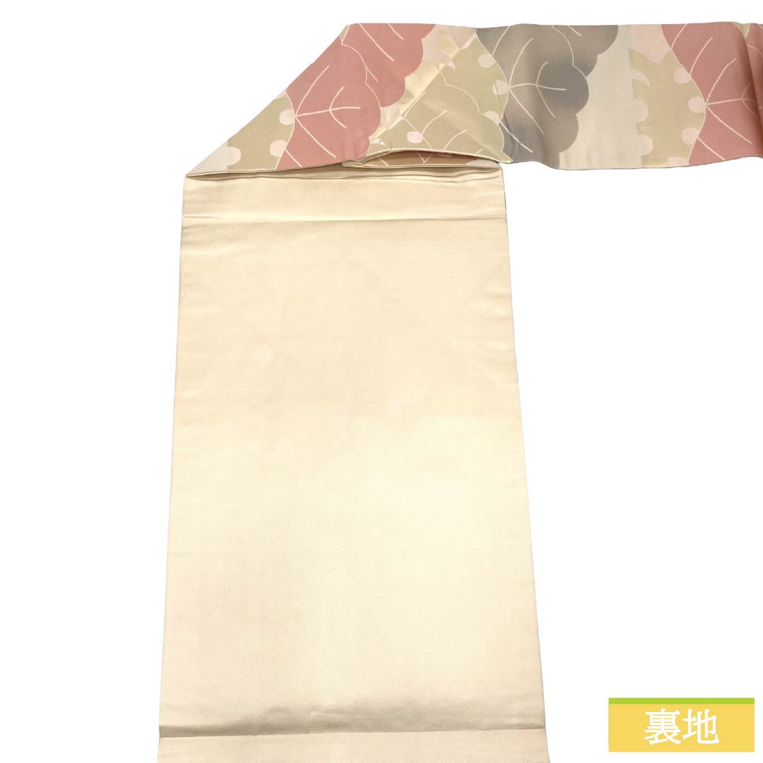 名古屋帯 正絹 Sランク 名古屋仕立て 乳白色（にゅうはくしょく） 古典柄 三階松 帯丈353cm 六通 セミフォーマル クリーム系 1124012662315