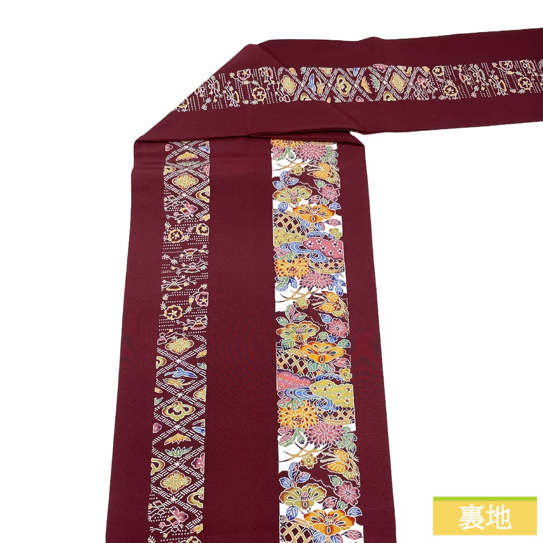 専用帯6968 7183 二点セット●高級 正絹 名古屋仕立て 名古屋帯 蜻蛉 Prices down2）未仕立て 名古屋帯「黄土色 丸に蜻蛉」 正絹帯 正絹
