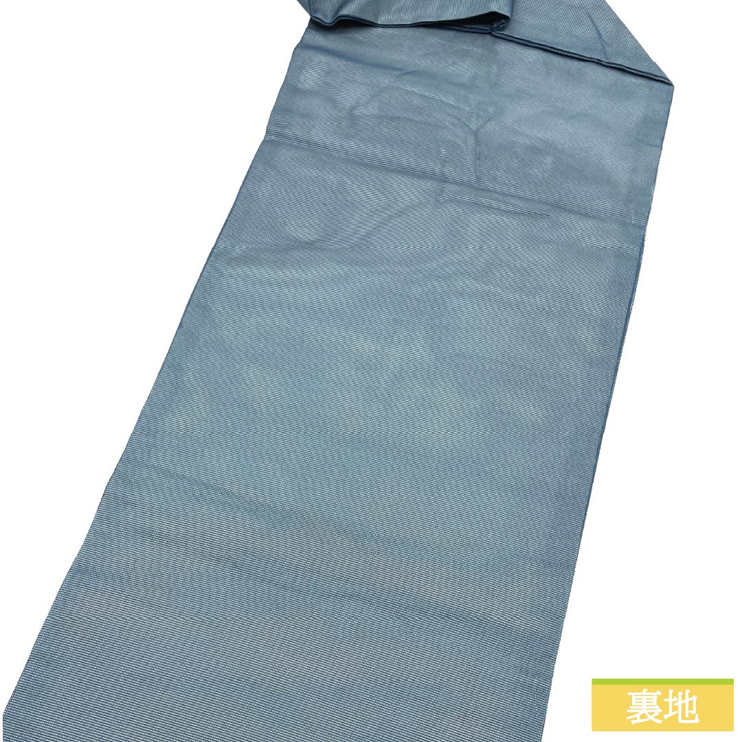 名古屋帯 正絹 Aランク 名古屋仕立て 鉄紺色（てつこんいろ） 夏帯 茶道 茶碗 帯丈358cm ポイント柄 カジュアル 紺系 1124012843318