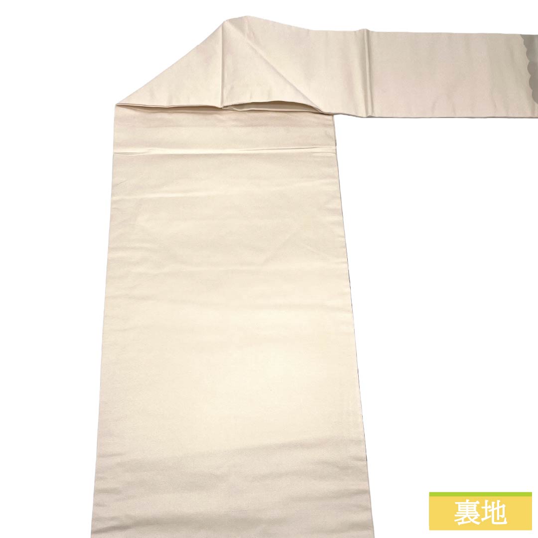 名古屋帯 正絹 Aランク 名古屋仕立て 生成り色（きなりいろ） 古典柄 帯丈362cm ポイント柄 セミフォーマル 白系 1124012803311