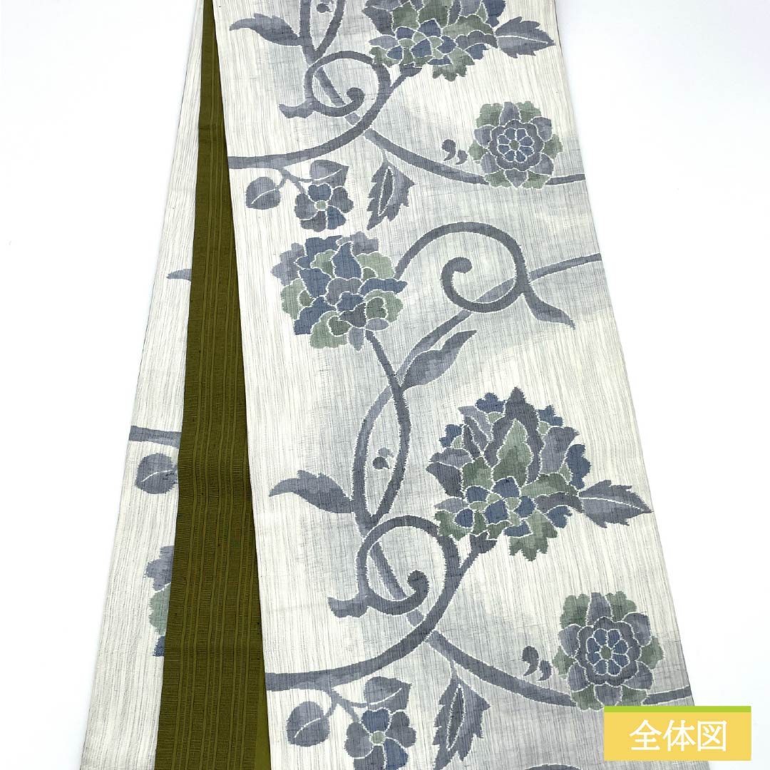 袋帯 正絹 Aランク 紬地 西陣織 唐花模様 帯丈436cm 全通 カジュアル グラデーション系 1123015863399