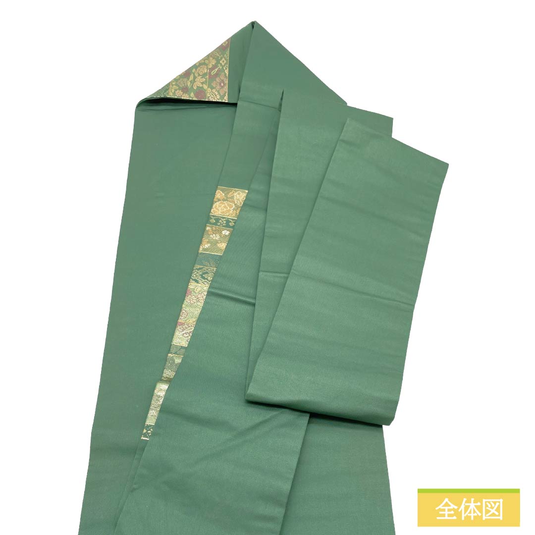 名古屋帯 正絹 Sランク 名古屋仕立て 緑青色（ろくしょういろ） 横段 古典柄 帯丈362cm ポイント柄 セミフォーマル 緑系 1124013542319