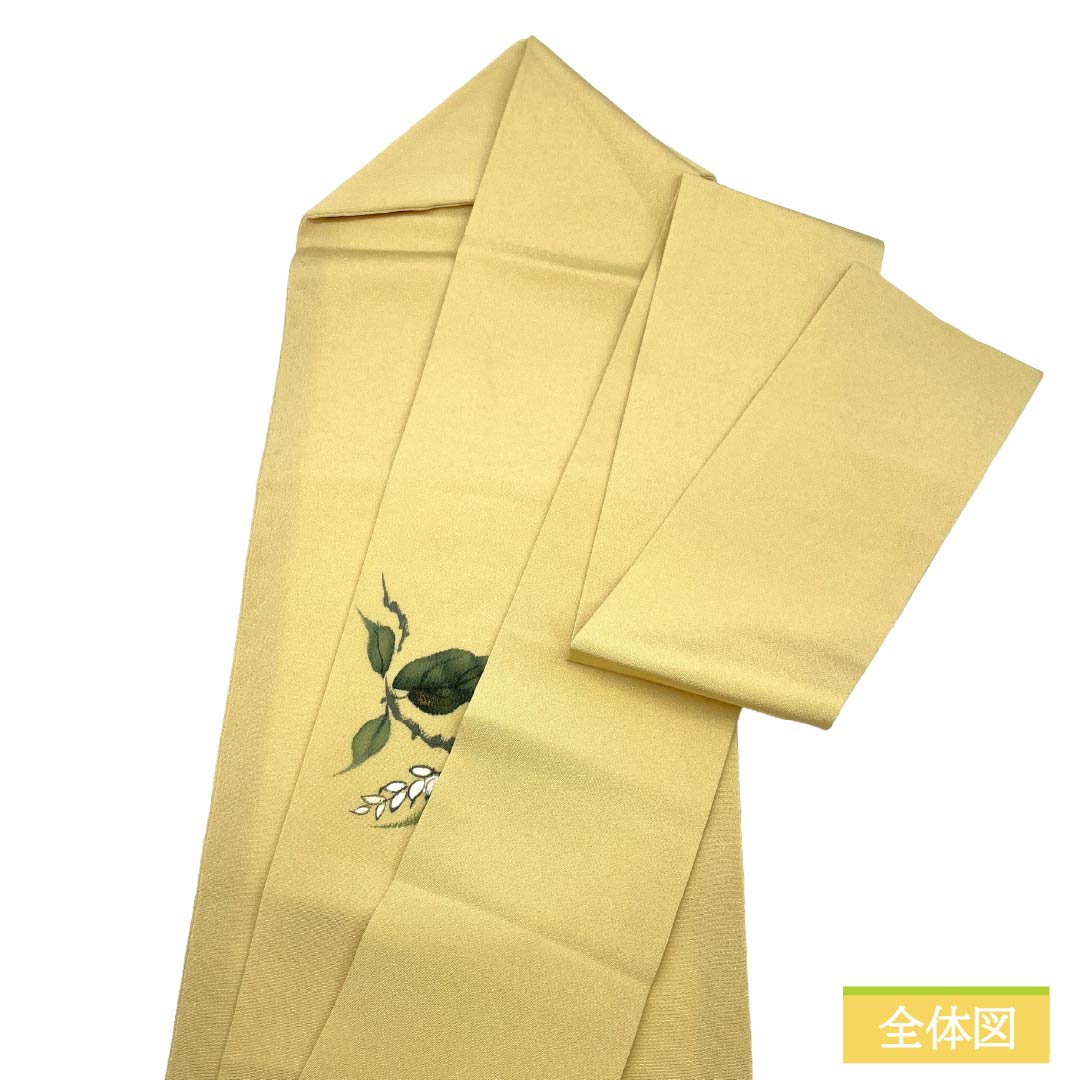 リサイクル着物】名古屋帯 正絹 Aランク 名古屋仕立て 卵色（たまご