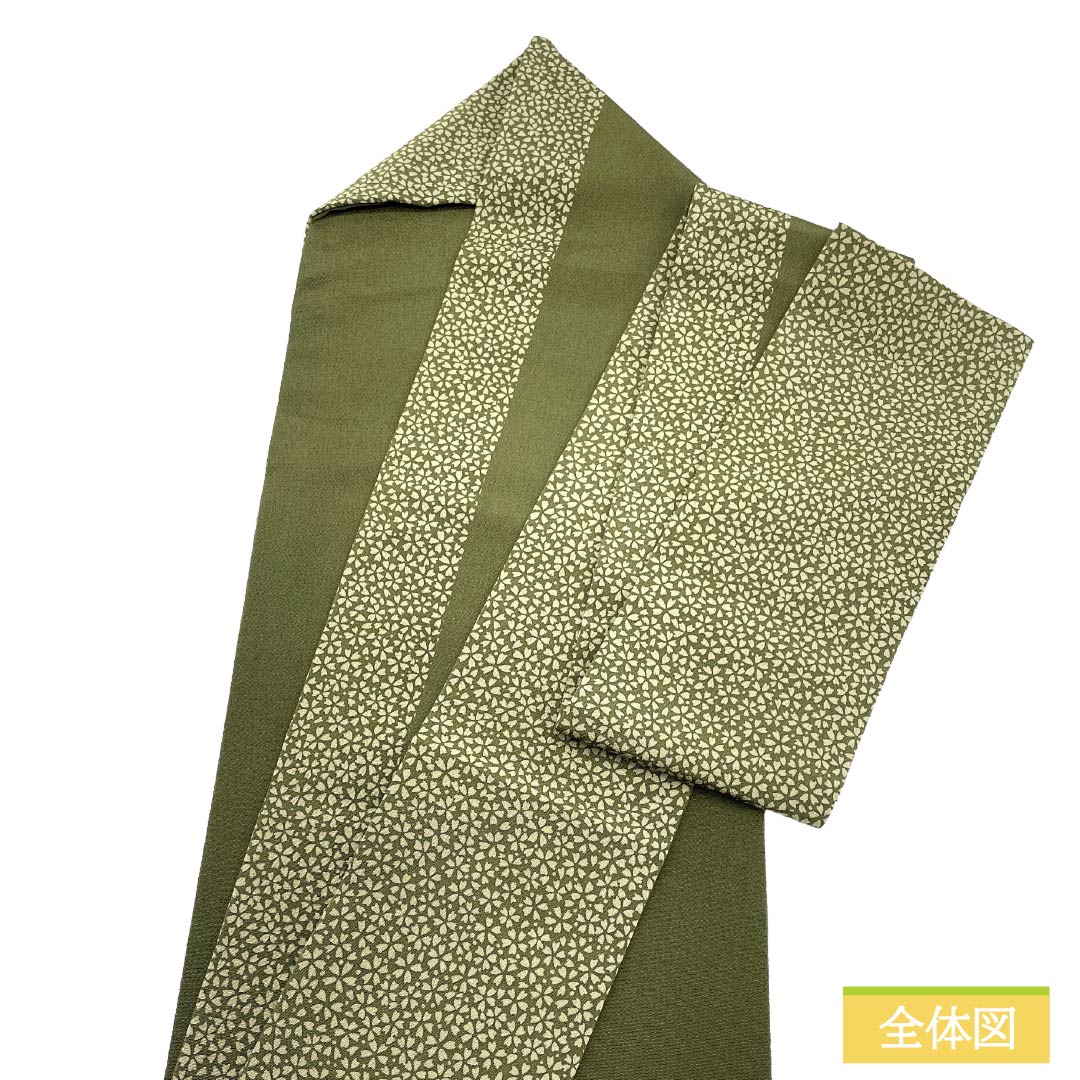 リサイクル着物】名古屋帯 正絹 Sランク 名古屋仕立て 藍海松茶色