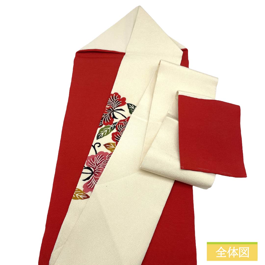 リサイクル着物】名古屋帯 正絹 Aランク 名古屋仕立て 乳白色（にゅう