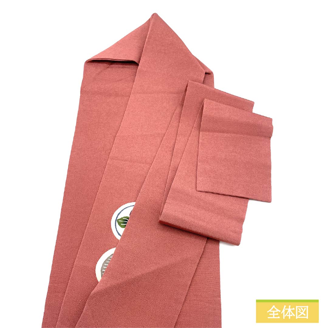 （京袋帯）名古屋帯 正絹 Aランク 蘇芳色（すおういろ） 京紅型 古典柄 ちりめん地 帯丈366cm ポイント柄 カジュアル ピンク系 1124011143313 名古屋仕立て