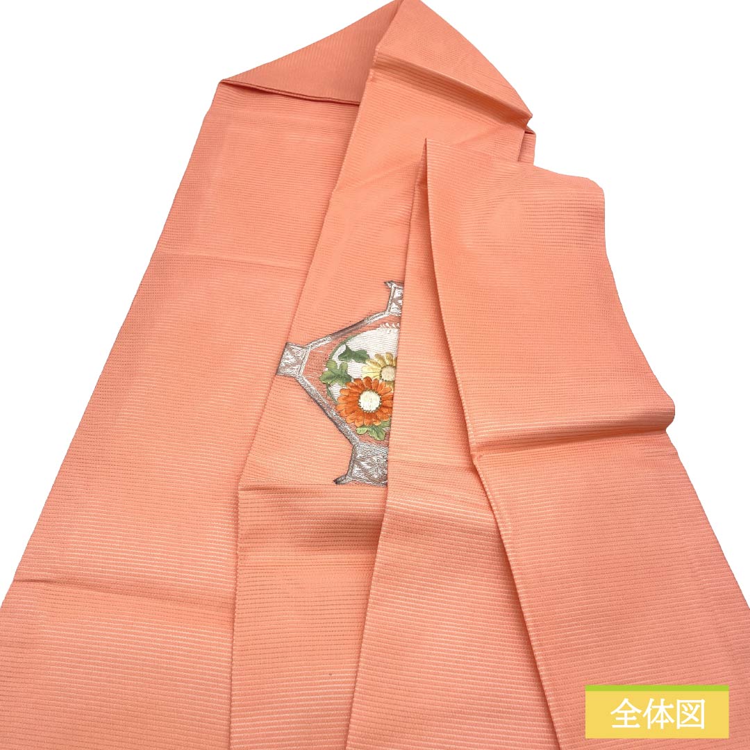 名古屋帯 ポリエステル Sランク 名古屋仕立て 古典柄 丸に花 菱型 夏帯 帯丈361cm ポイント柄 セミフォーマル ピンク系 1124013312313