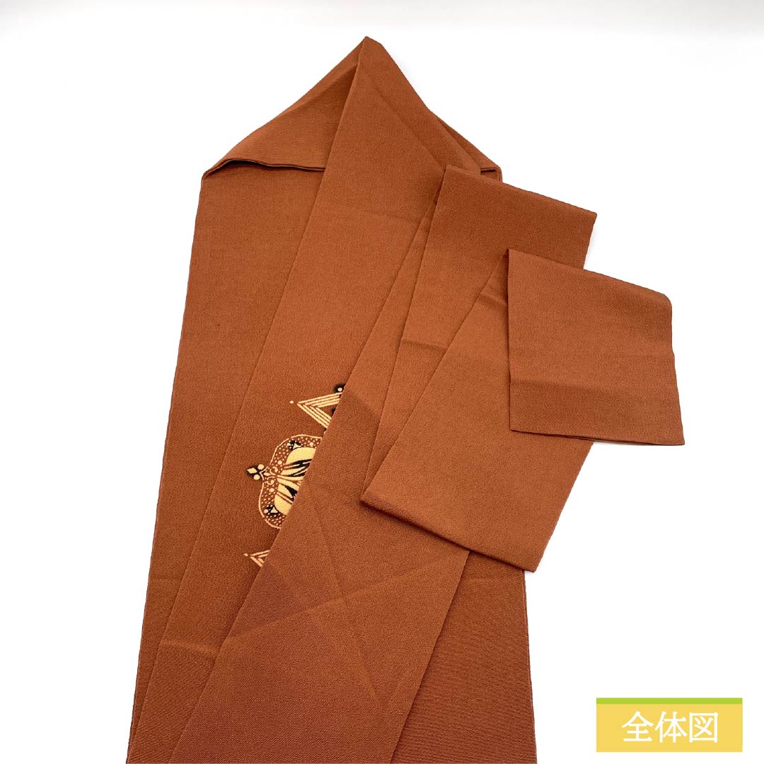 名古屋帯 正絹 Aランク 海老茶色（えびちゃいろ） 京紅型 草木染 古典柄 帯丈368cm ポイント柄 カジュアル 茶系 1124011153314 名古屋仕立て