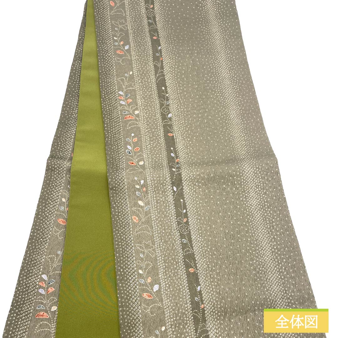 リサイクル着物】名古屋帯 ポリエステル Sランク 開き仕立て 砂色（す