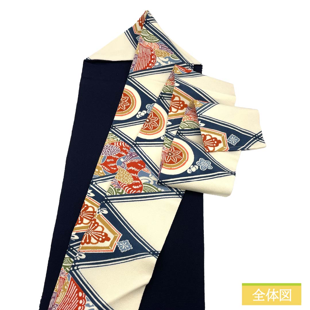 京紅型 名古屋帯 絽【単~夏 】新品未使用 リサイクル着物】名古屋帯 麻 生成り色（きなりいろ） 夏帯 京紅型