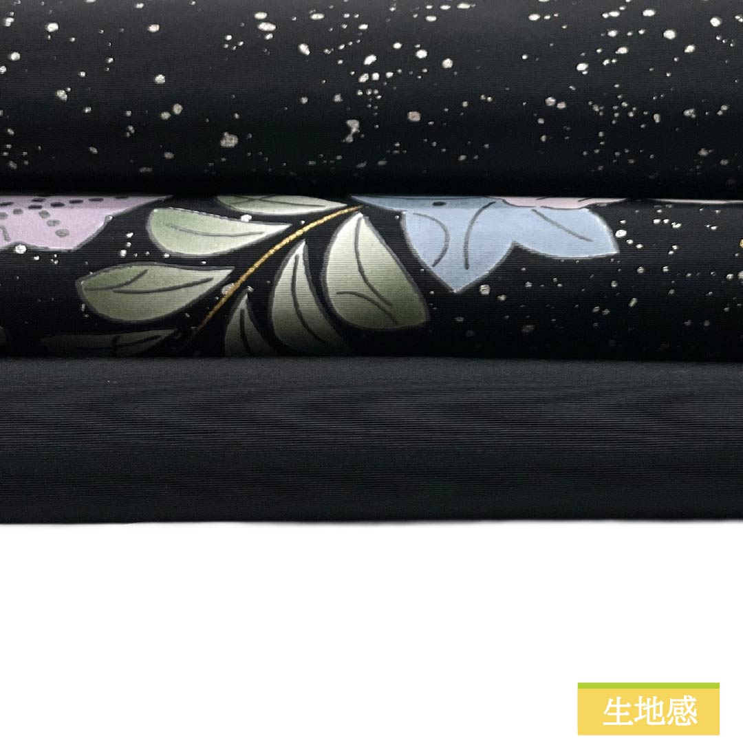 名古屋帯 ポリエステル Sランク 名古屋仕立て 辻ヶ花 染め帯 帯丈382cm ポイント柄 セミフォーマル 黒系 1124013732410