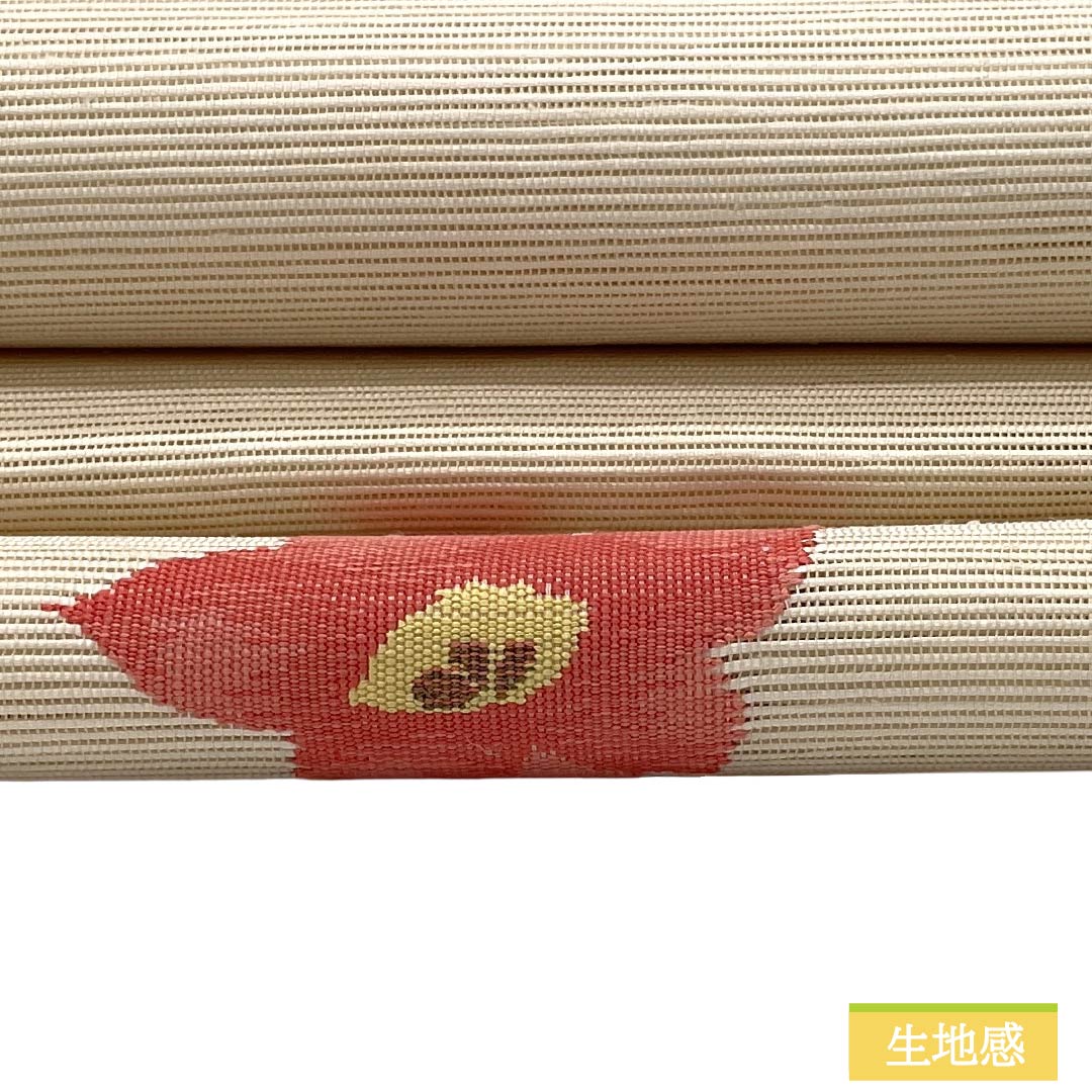 未着用　名古屋帯　綴れ織　松葉仕立て　金糸　ライトグリーン　着物　帯　036k 名古屋帯 名品 八寸名古屋帯 松葉仕立て 猫 足跡 金糸 黄土色 正絹
