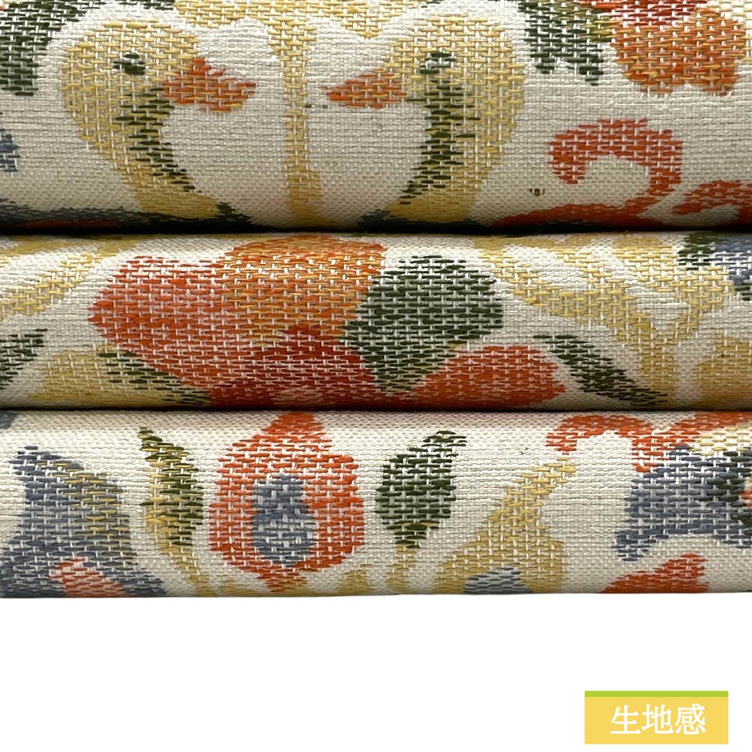 名古屋帯 正絹 Sランク 松葉仕立て 白百合色（しらゆりいろ） 更紗模様 帯丈350cm 六通 カジュアル クリーム系 1124012492315