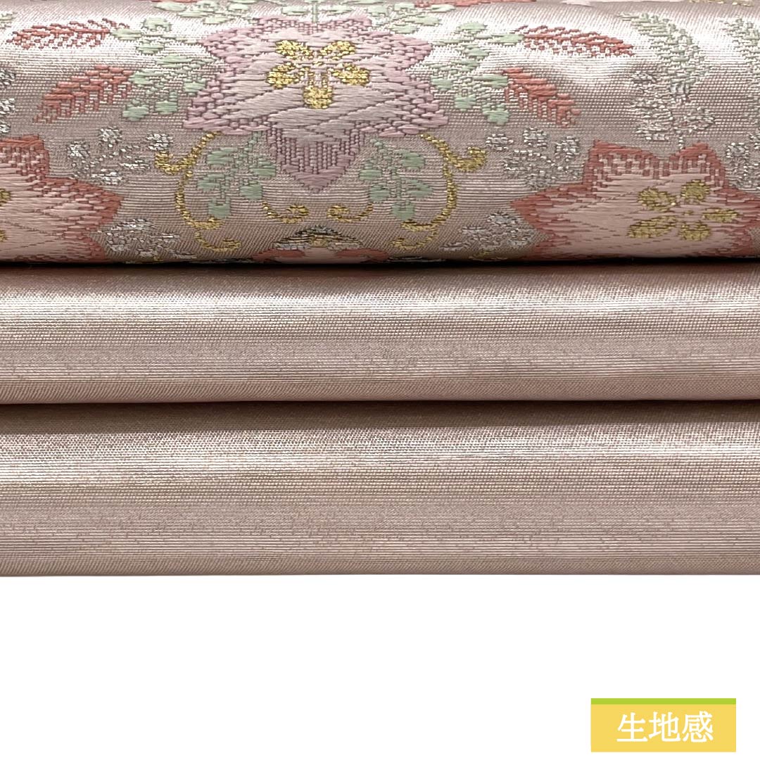 名古屋帯 正絹 Aランク 名古屋仕立て 桜色（さくらいろ） 古典柄 花柄 帯丈361cm ポイント柄 セミフォーマル ピンク系 1124012703313
